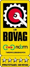 U herkent een door BOVAG gecertificeerd tweewielerbedrijf aan het BOVAG-logo.Hoe meer sterren, hoe meer service en kwaliteit u kunt verwachten!  Dila heeft maar liefst 5 sterren, de hoogste kwalificatie bij de Bovag organisatie